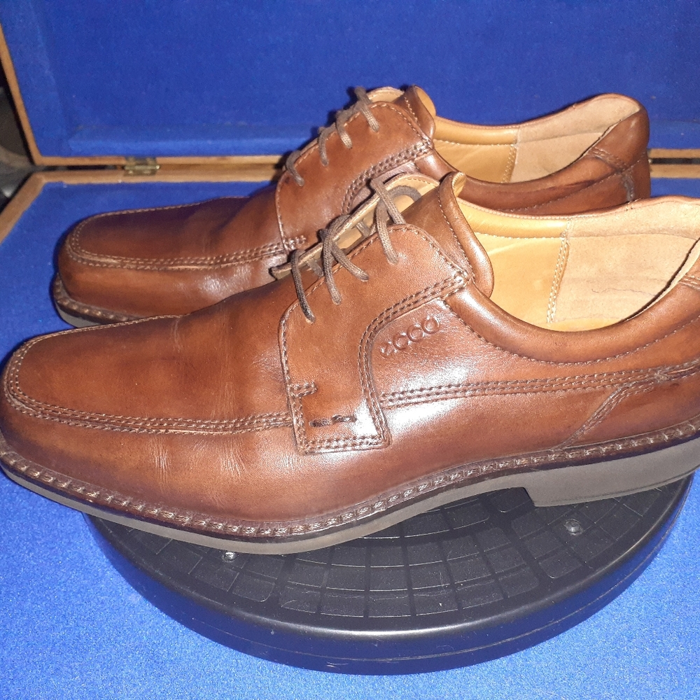 Ecco Men's Seattle Tie Brown Leather Oxford Dress Shoes Sz. 10-10.5 US, 44 Euro